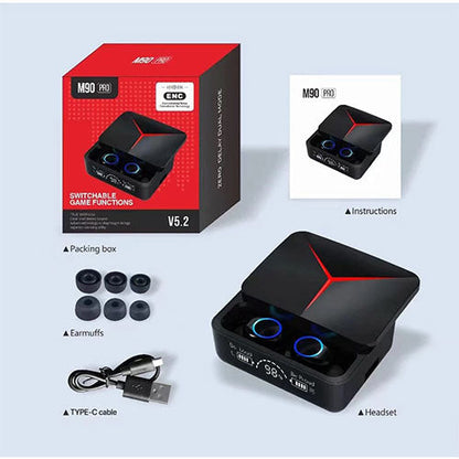 M90 Pro | Gaming EarBuds | True Wireless Earbuds | Type-C Charging|  ACTIVE Noise Cancellation|